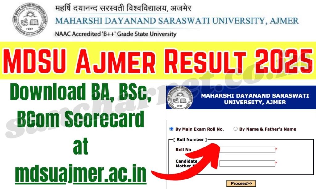 MDSU Ajmer Result 2025 