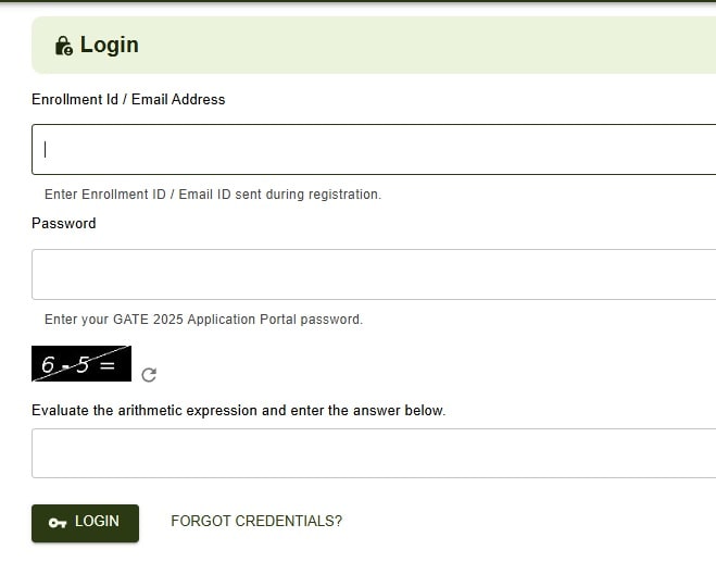 GATE Exam 2025-26 Registration Process